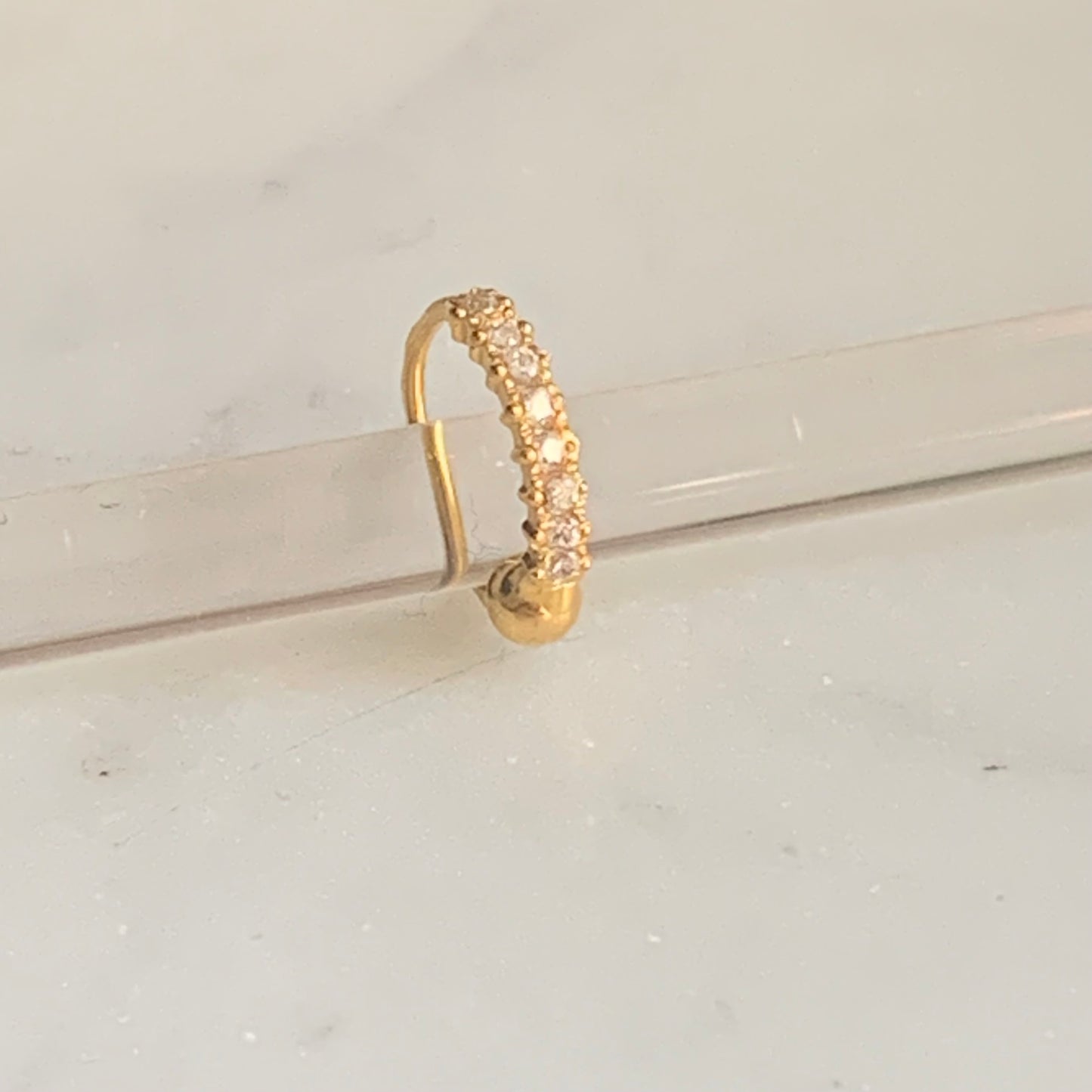 18ct Gold Hoop with CZ | 8mm