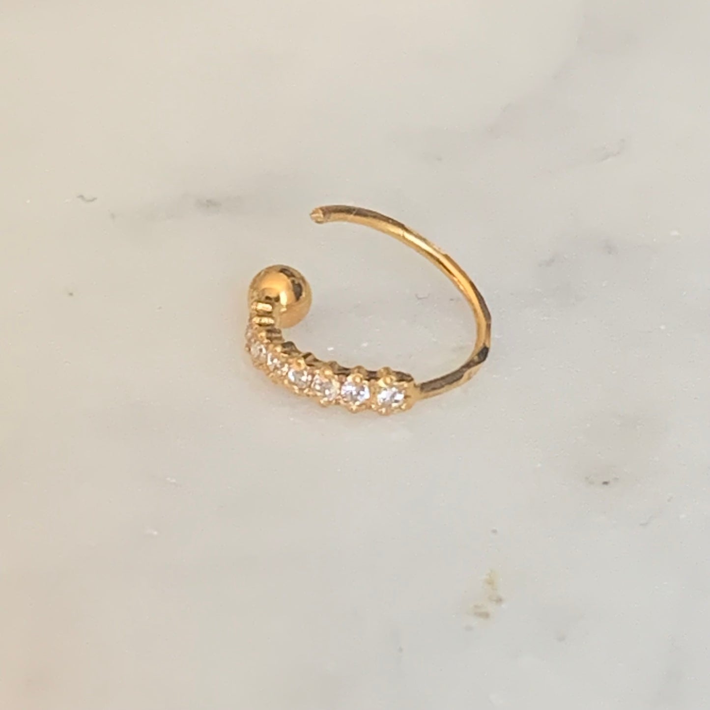 18ct Gold Hoop with CZ | 8mm