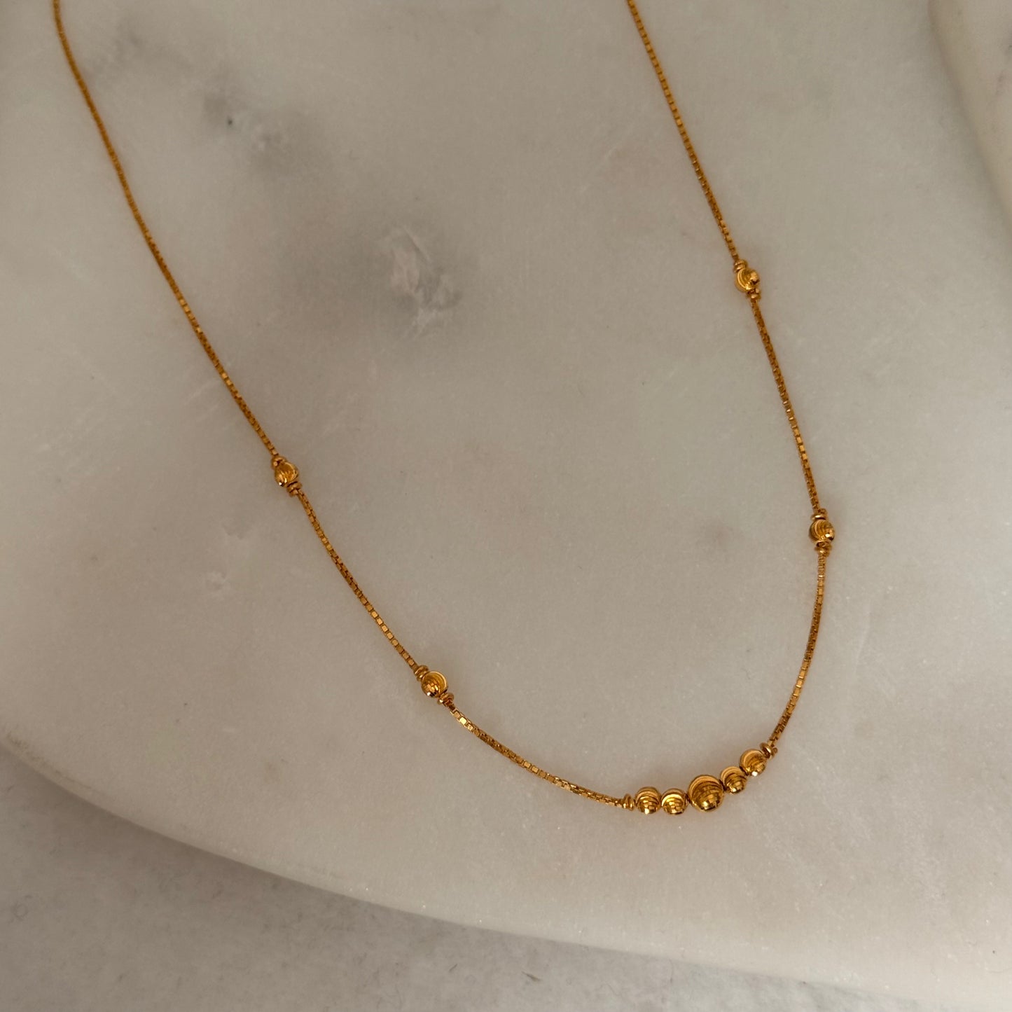 Barakah, 22ct gold beaded necklace | 18.1 inches